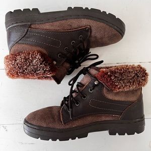 UGG Australia Brown Suede Sheep Skin Ankle Boots | Size 8